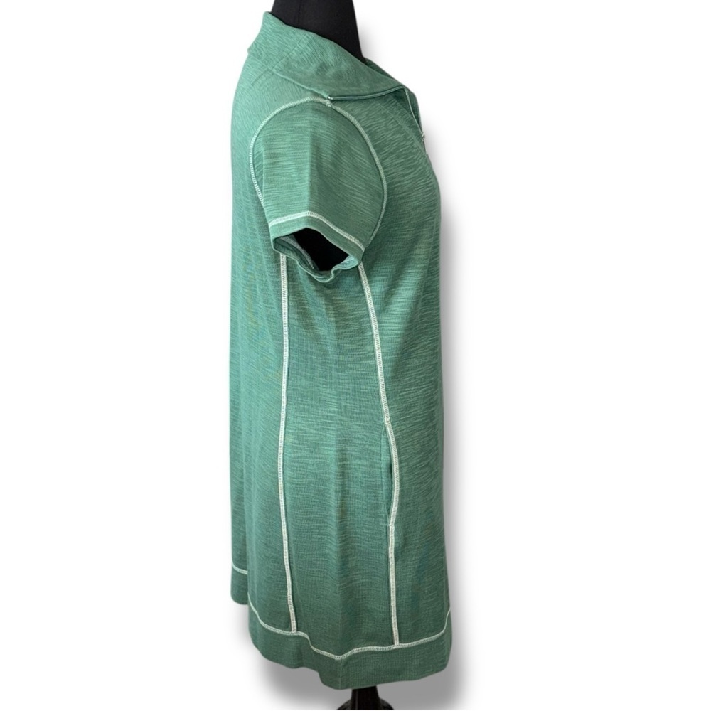 TOMMY BAHAMA Tobago Bay Half-Zip Short-Sleeve Dress - XL Dark Spearmint - Picture 3 of 13